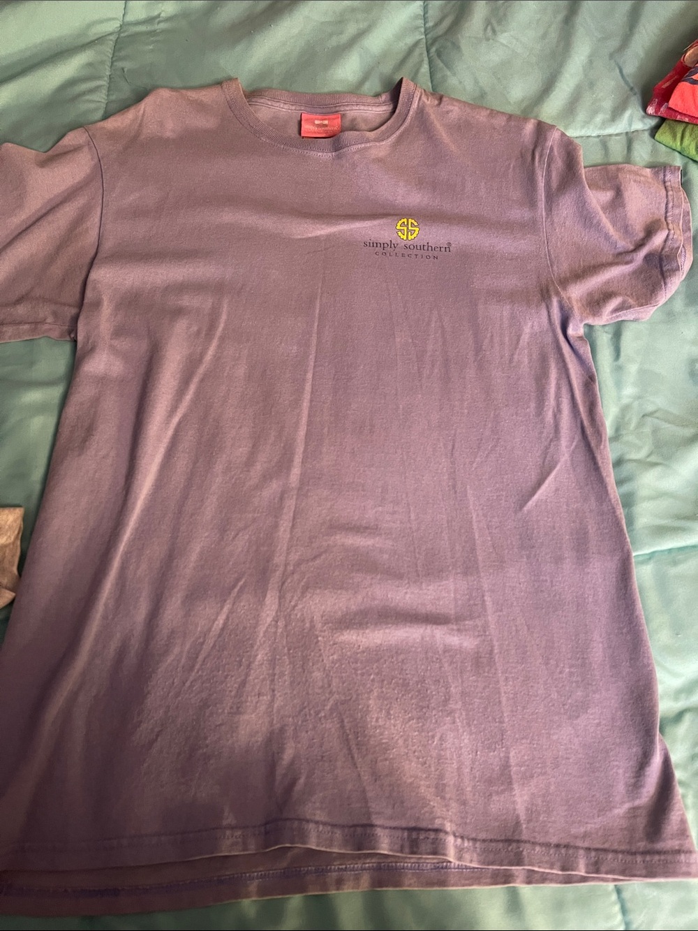Simply Southern Lavender Tee with Yellow Chest Logo